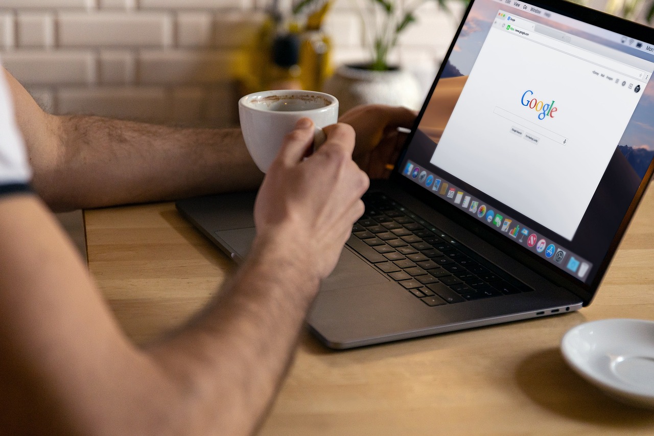 freelance, work, google, macbook, drinking coffee, apple product, macbook pro, laptop, computer, hands, man hands, keyboard, coffee, cafe, google, google, google, google, google