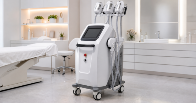 Modern laser lipolysis body contouring device in a clean clinic