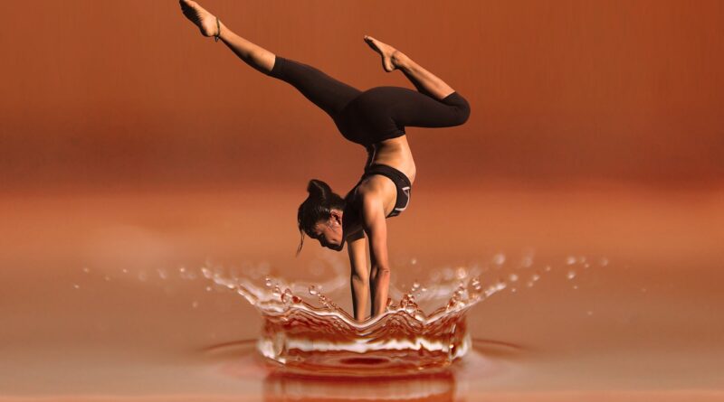 ease, balance, easy, power, positive, dance, yoga, meditation, woman, fitness, health, waterdrop, splash, water, drops, nature, reflection, crown, expression, move, gymnastics, relaxation, to dance, athletic, sports, spiritual