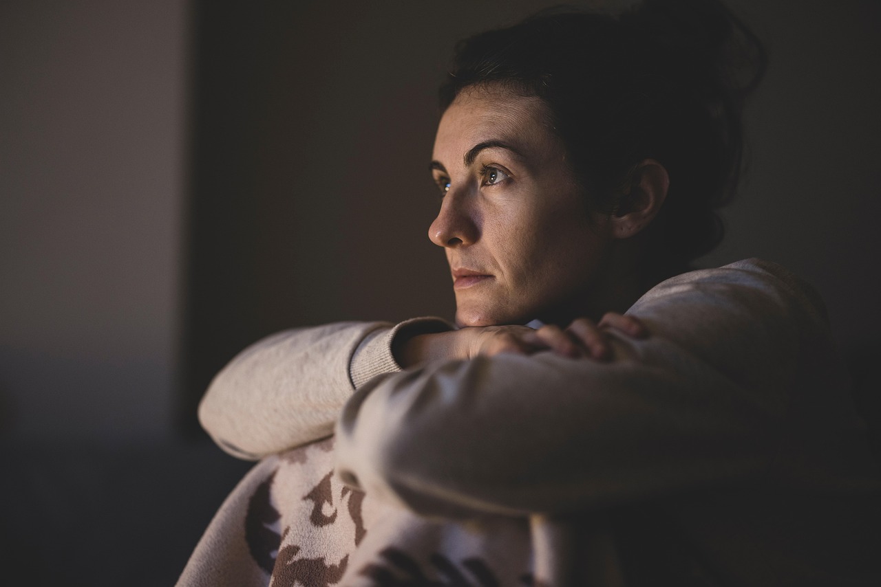 portrait, woman, watch, watching tv, girl, unhappy, emotional, sad girl, sad, single, home, television, screen, look, looking, female portrait