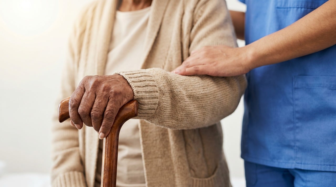 senior, care, healthcare, support, help, kindness, trust, generations, empathy, compassion, patient, retiree, experience, protection, walking stick, old age, nursing, home care, gentleness, hands