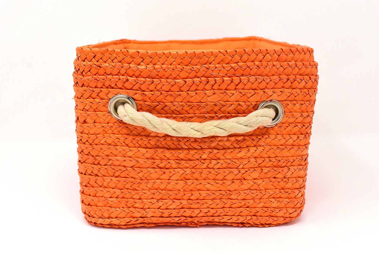 basket, storage, coloured, orange, colorful, store