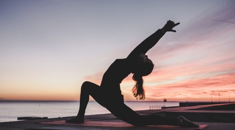yoga, outdoors, sunrise, meditation, fitness, nature, workout, exercise, woman, twilight, dusk